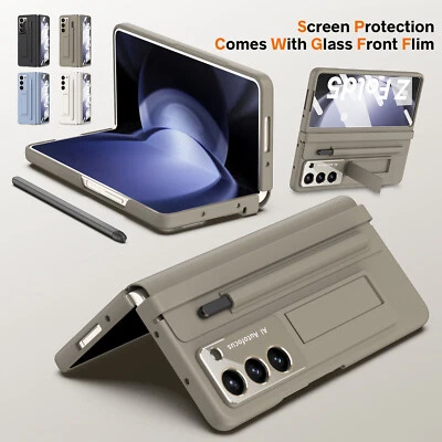 For Samsung Z Fold 5/4 Hinge Screen Protector Stand Case with Pen Slot + Stylus - Image 1 of 4