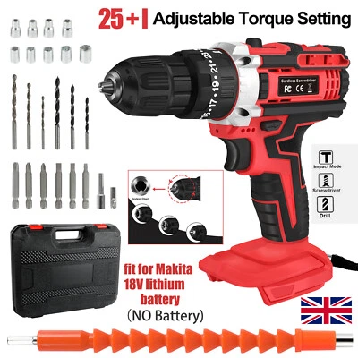 21V Cordless Hammer Drill Set Electric Impact Driver Screwdriver for Makita 18V