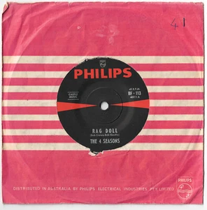 THE FOUR SEASONS - RAG DOLL / SILENCE IS GOLDEN Very rare 1964 Aussie Pop Single - Picture 1 of 2