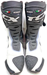 TCX RT-Race Motorcycle Boots Black and White EU44 USA 10 - Picture 1 of 5