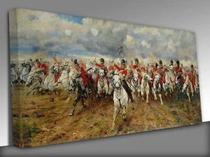 Lady Butler Battle of Waterloo  Canvas Wall Art Print Ready To Hang - Picture 1 of 4