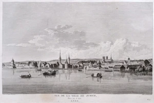 Ansicht ZÜRICH 1780 Schweiz Zürichsee ANTIK 18. Jh Original Gerahmt KUPFERSTICH - Bild 1 von 24