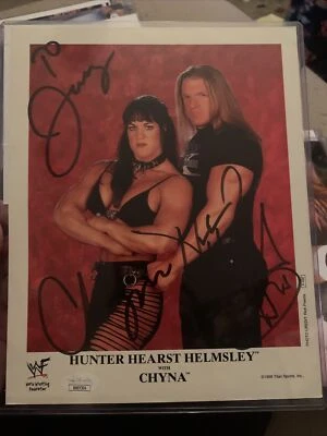 WWF TRIPLE H Chyna P-468 OFICIAL Firmado AUTÉNTICO ORIGINAL 8X10 PROMO RARO Jsa Foto 1 de 3