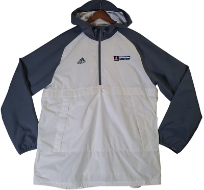 New York Giants Snow Bowl Adidas Blanco Gris 1/2 Cremallera Pullover Para Hombre L Cortavientos Foto 1 de 4