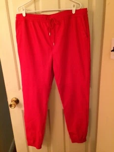 Lot of 2 Men's XL NOVA MEN Faux Leather Drawstring Jogger Pants -Red, Cream New - Picture 1 of 9