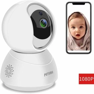 Peteme Baby Monitor 1080P FHD Home WiFi Security Camera Sound/Motion Detection  - Image 1 of 4