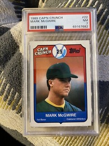 1989 Topps Cap'n Crunch Mark McGwire Baseball Card #22 PSA 7. VERY SHARP CARD!!