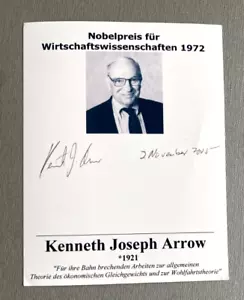 KENNETH ARROW (†2017) Nobelpreis Wirtschaft 1972 signed Foto 10x15 Autogramm - Bild 1 von 1
