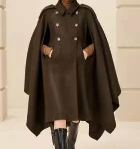 Zara SRPLS CP CT 14 Wollmischung Cape Mantel Dunkelgrün Gr. M-L 9256/260 Neu - Bild 1 von 16