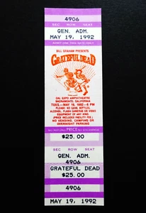 Grateful Dead Ticket Baseball Card Art MLB Cal Expo California 5/19/92 5/19/1992 - Picture 1 of 10