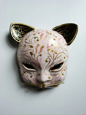 Ceramic Hand Painted Wall Mask Venetian / Mardi Gras / Carnival / Masquerade - Image 1 of 4
