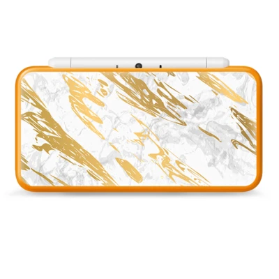 Envoltura de calcomanías Skins para Nintendo 2DS XL - piedra de granito blanco mármol dorado Foto 1 de 3