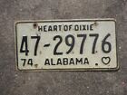 1974 Alabama License Plate Madison County Ford Chevrolet 47 29776 Huntsville