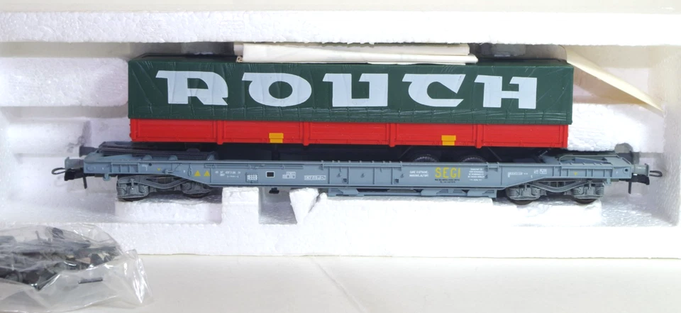 ROCO Réf: 46357 Wagon poche chargé d'une remorque ROUCH Neuf BO (729) - Photo 1/1