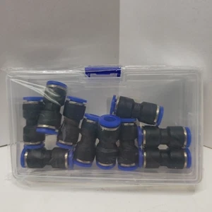 Straight Air Line Union Push To Connect Air Fittings For 3/8" OD Pneumatic 10Pcs - Picture 1 of 2