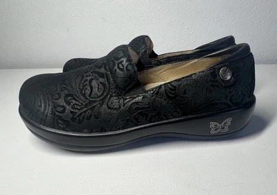 Alegria Keli 黑色浮雕佩斯利专业鞋 EU 36 美国 6/6.5 零售 $130 — 第 1/4 张图片