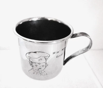 1997 Campbell Soup Kids Silver Plate Baby Cup M'm! M'm! Good! - Image 1 of 4