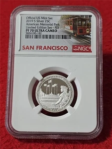 2019-S AMERICAN MEMORIAL PARK SILVER QUARTER NGC PF 70 UC LIMITED EDITION #T5743 - Picture 1 of 2