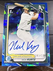 2024 Nick Kurtz Bowman Draft Sapphire 1st Bowman Auto Refractor #CPA-NK 163-199 - Picture 1 of 2