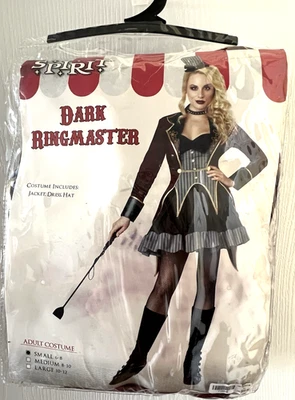 Spirit Halloween Dark Ringmaster Costume Adult Small 6-8 Circus Mistress Sexy - Image 1 of 4