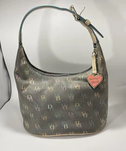 Y2K Dooney & Bourke grau mit Regenbogen Monogramm - Rainbow Zipper Bag - Bild 1 von 14