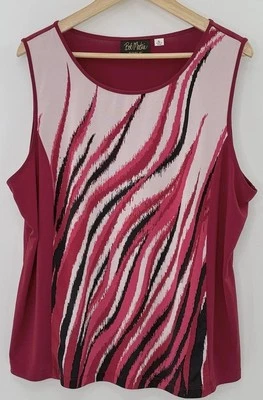 Bob Mackie Wearable Art Sleeveless Liquid Knit Blouse Sz XL Boho Art To Wear - Image 1 of 4