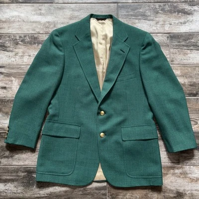 Chaps de colección. Blazer verde esmeralda 100 % seda chaqueta deportiva talla 38? RARO US Masters Foto 1 de 4