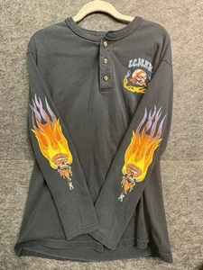 Vintage 90s Ice Cream Man From Hell Biker Long Sleeve T Shirt Black Rare S - Picture 1 of 11