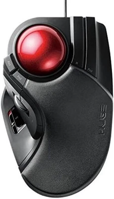 ELECOM Mouse Wired Trackball Large Ball 8-buttons Tilt Function Black M-HT1URXBK - Image 1 of 4
