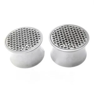 PAR DE TAPONES DE NIDO DE ABEJA TÚNELES DE ACERO INOXIDABLE DE 9/16 PULGADAS (14 MM) - Imagen 1 de 1