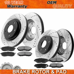 Front + Rear Disc Brake Rotors & Ceramic Brake Pads Kit for 2003-07 Honda Accord - Picture 1 of 8
