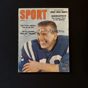 JOHNNY UNITAS Signed Autographed December 1959 Sport Magazine Mounted Memories - Picture 1 of 4