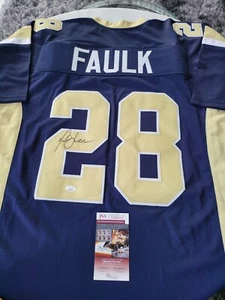 Marshall Faulk Autographed/Signed Jersey COA Blue Custom Jersey - Picture 1 of 8
