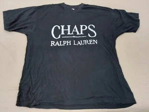 Mens Vintage CHAPS Ralph Lauren Shirt XL Black Cotton - Picture 1 of 5