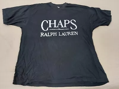 Mens Vintage CHAPS Ralph Lauren Shirt XL Black Cotton - Image 1 of 4
