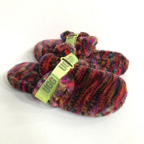 MOCASSINO UGG FLUFF IT PIXELATE ROSSO MULTI FLUFF UOMO US 10 DONNA 12