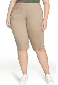 Just my size Brownstone Pull On stretch 2 Pocket capri pants 3X (22W-24W) NEW - Picture 1 of 8