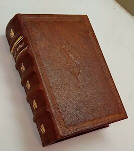 ANTIQUE EARLY AMERICAN CATHOLIC DOUAY VULGATE BIBLE; FINE BINDING; CA. 1924
