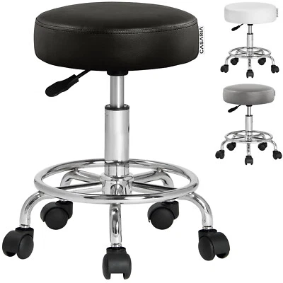 CASARIA® Rollhocker Arbeitshocker Drehhocker Höhenverstellbar mit Rollen Drehbar - Bild 1 von 4
