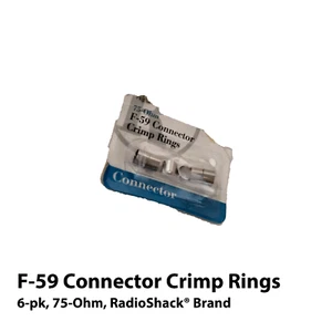 6-pk 75-Ohm F-59 Connector Crimp Rings, RadioShack® Brand 278-216 (in box) - Picture 1 of 4