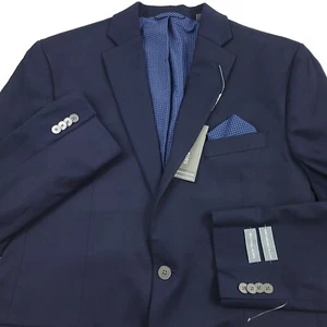 Michael Kors "Keith" Navy Blue Metal Buttons Performance Blazer Jacket Mens 40L - Picture 1 of 12