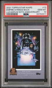 EMPIRE STRIKES BACK * PSA 10 2021 TOPPS STAR WARS LUCASFILM 50th ANNIVERSARY 13 - Picture 1 of 4