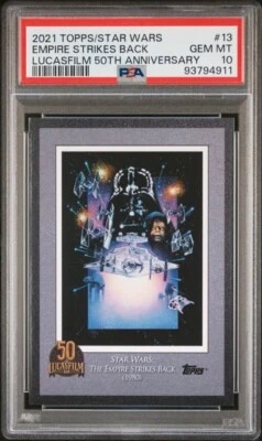 EMPIRE STRIKES BACK * PSA 10  2021 TOPPS STAR WARS LUCASFILM 50th ANNIVERSARY 13 - Image 1 of 4