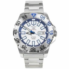 Seiko 5 SPORTS Bambino 'Ghiaccio Monster' ' Neve Acciaio Argento Quadrante Blu