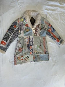 Johnny Was Biya Gigianna Wildlederjacke Gr. M Mehrfarbig Patchwork Sherpa Neu mit Etikett!! - Bild 1 von 21