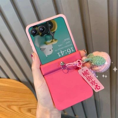 For Motorola Razr + 2024  50 Ultra Gradient  Phone Case with Peach Pendant Case - Image 1 of 4