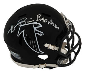 Andre Rison Signed Falcons (90-02) Riddell Speed Mini Helmet w/Bad Moon (SS COA)