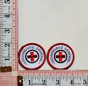 Lote de 2 parches de primeros auxilios Secourisme General apliques escudo hierro en z4 - Imagen 1 de 1