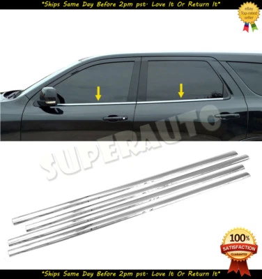 Para Dodge Durango 2011-2017 4 piezas alféizar de ventana acero inoxidable pulido 2012 2013 2014 Foto 1 de 2