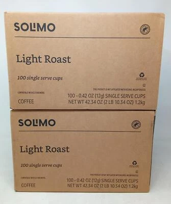 Solimo Light Roast Keurig K-Cup Coffee Pods - 200ct, BB 9/2025
